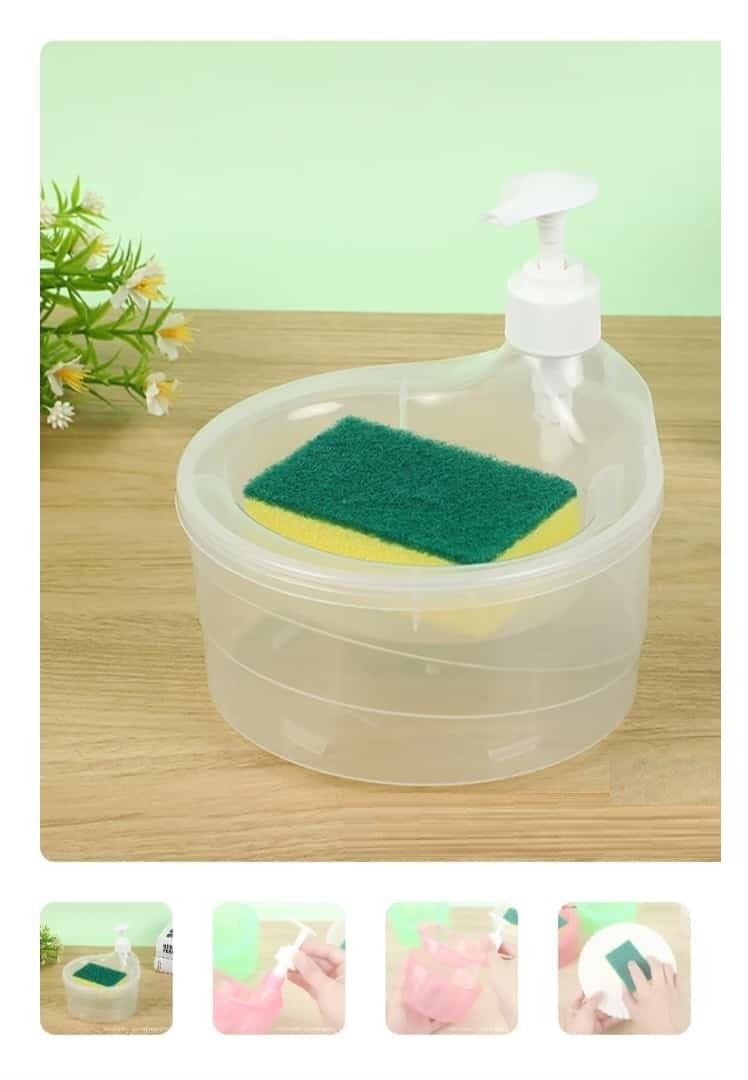 Liquid Soap Dispenser 2in1 with Pump and Sponge