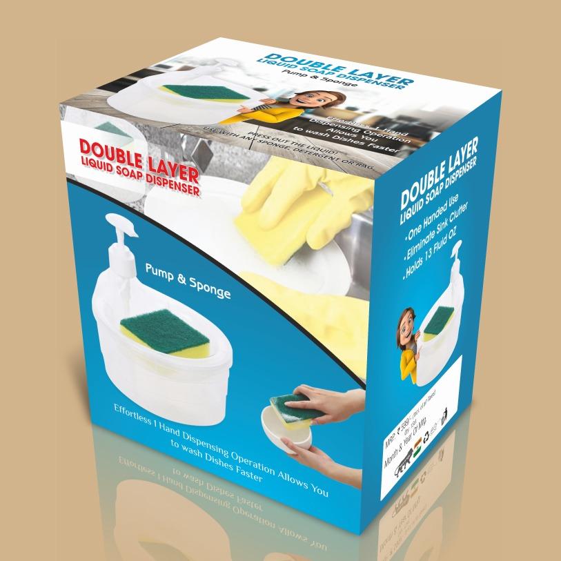 Liquid Soap Dispenser 2in1 with Pump and Sponge