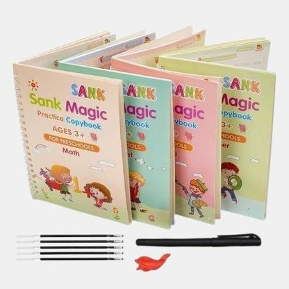 Sank Magic Copybook 4 BOOKS,1 PEN,1 GRIP,10 REFILL