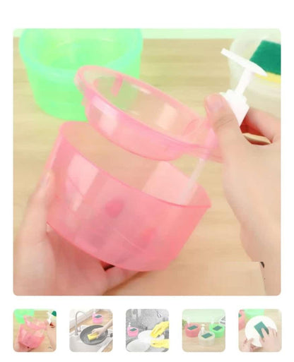 Liquid Soap Dispenser 2in1 with Pump and Sponge